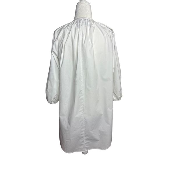 Erika‎ Cavallini Short White Flowy Ling Sleeve Multi Button Dress Tunic Size 2 - Picture 2 of 9